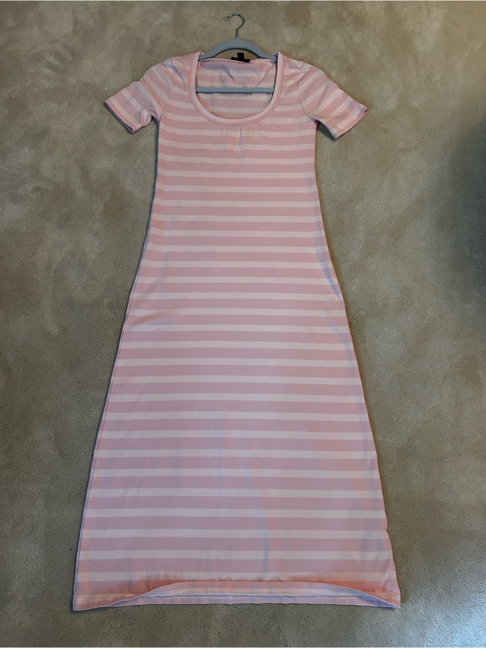 J. Crew Pink Striped knit Maxi Dress XXS